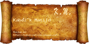 Kabók Matild névjegykártya